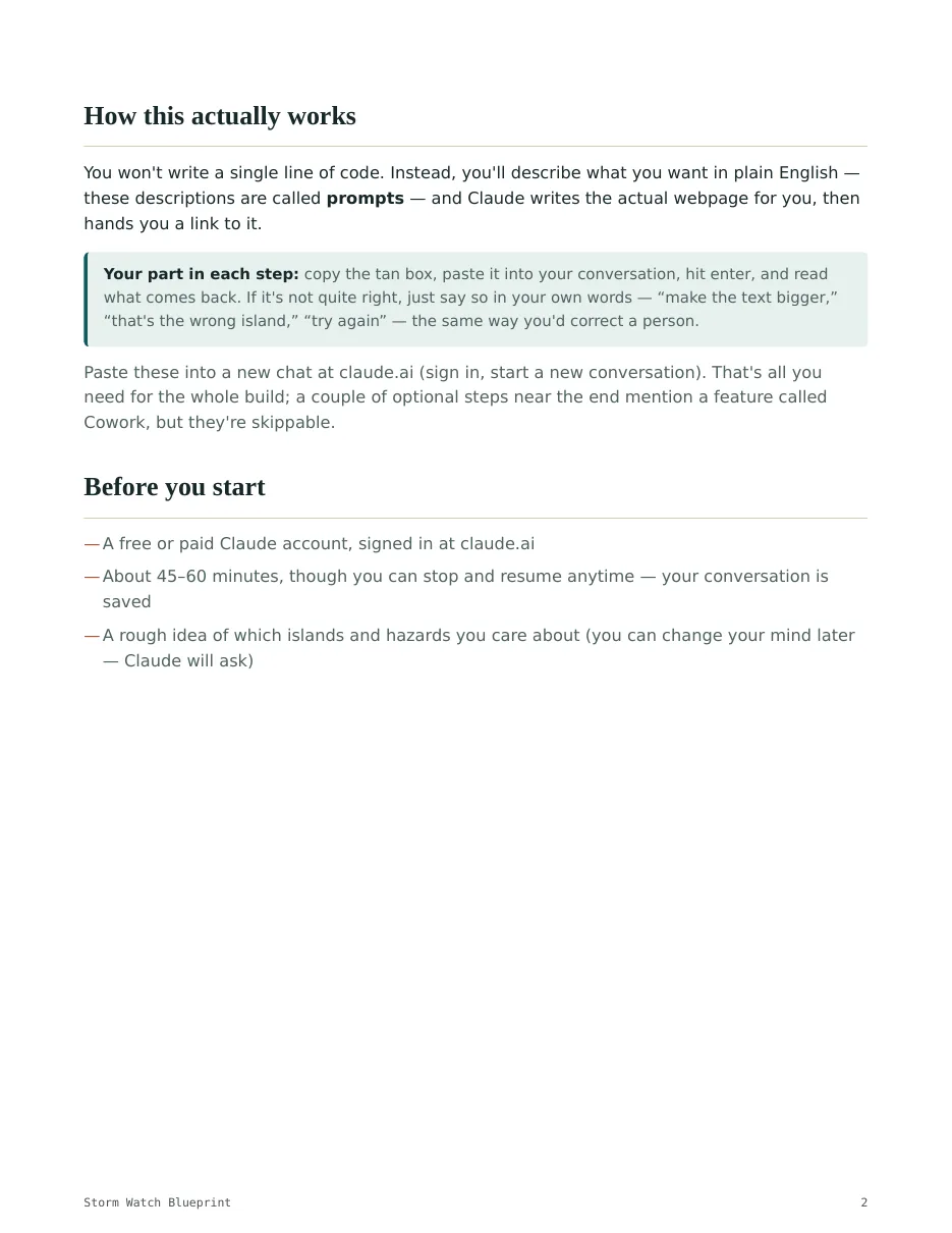 Storm Watch guide page 2